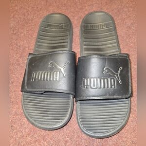 Men's Puma Slides Used Size 13 Black Velcro Slide Shoe